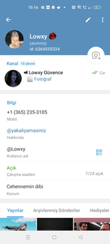 Telegram 360 günlük premium olan hesap