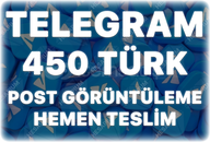 Telegram 450 Türk Post Görüntülenme