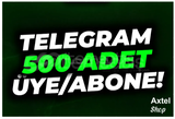 ✨Telegram 500 Üye/Abone✨