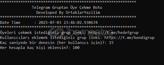 Telegram Gruptan Üye Çekme Botu