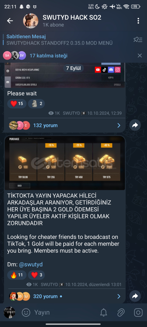 Telegram satılık aktif 1k kanal Telegram satılık aktif 1k kanal