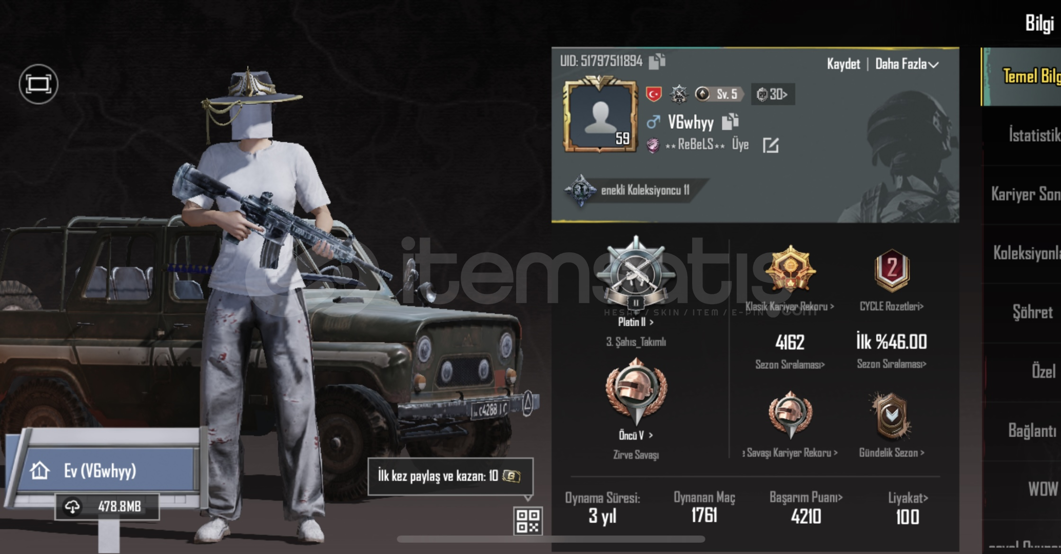 TEMİZ buz diyarlı PUBG HESAP  TEMİZ buz diyarlı PUBG HESAP