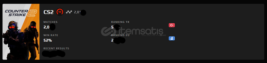Temiz & Güvenli 2800 ELO FACEIT Hesabı Satılık