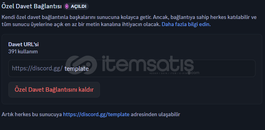 template DİSCORD URLSİ