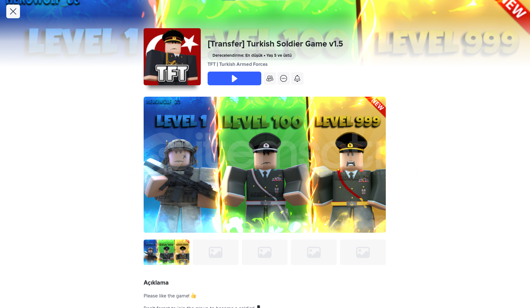 TFT 13.5K ÜYELİ ROBLOX ASKER OYUNU ROBUX GEÇERLİ TFT 13.5K ÜYELİ ROBLOX ASKER OYUNU ROBUX GEÇERLİ