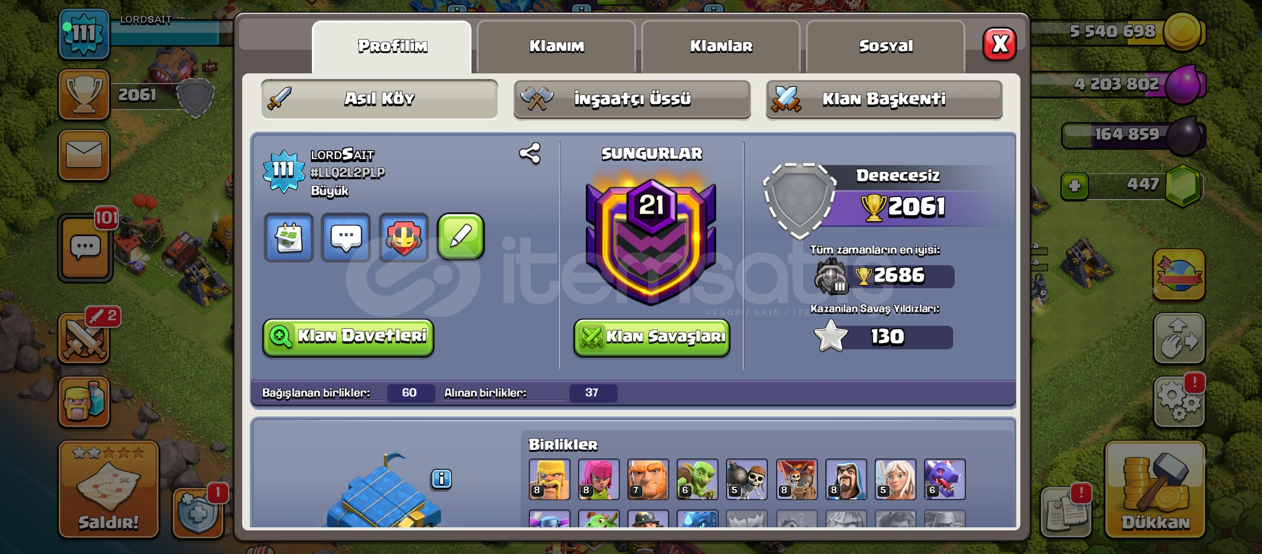 ⭐TH 12 NADİR ÖĞELERİ BULUNAN 111 LEVEL HESAP⭐ ⭐TH 12 NADİR ÖĞELERİ BULUNAN 111 LEVEL HESAP⭐