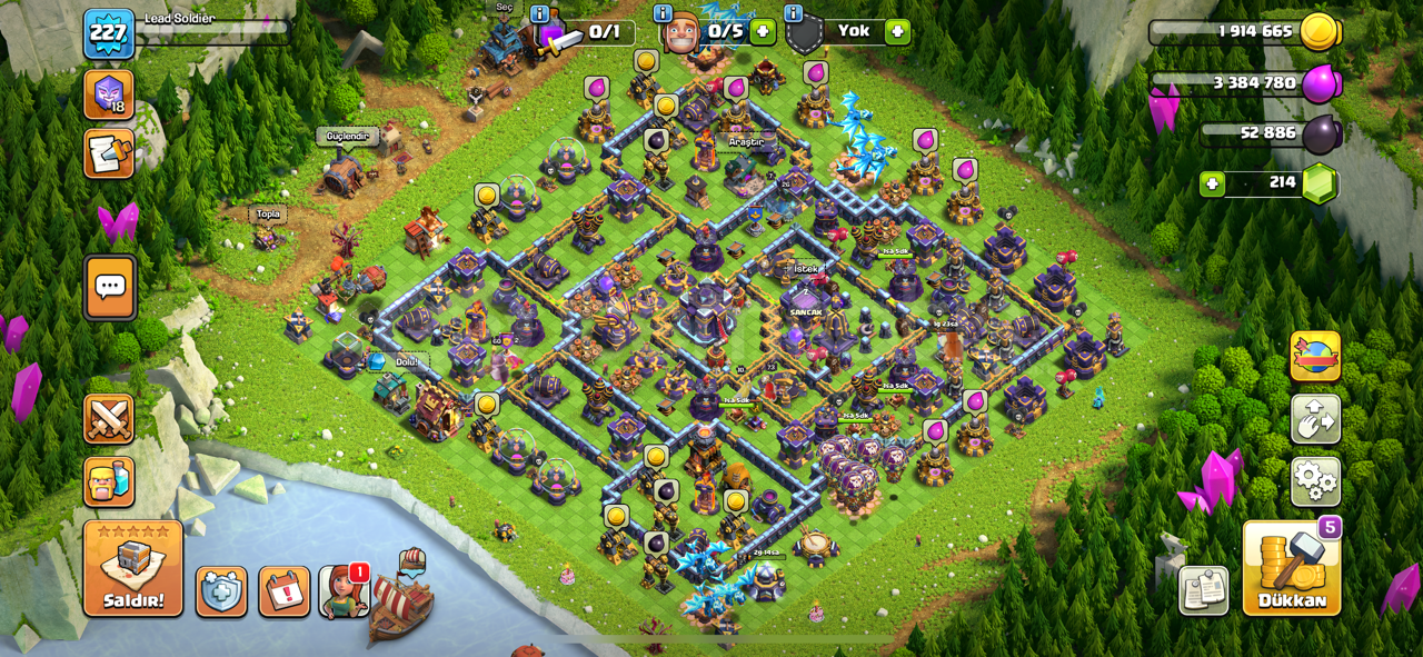 TH 15 ⭐️ 227 LEVEL ⭐️ NEREDEYSE MAX ⭐️ UYGUNA TH 15 ⭐️ 227 LEVEL ⭐️ NEREDEYSE MAX ⭐️ UYGUNA