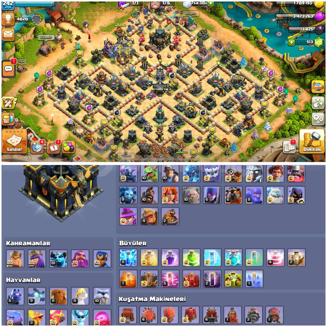 TH17⚡️COC | • 242 LEVEL | DUVAR HARİÇ MAX TH17⚡️COC | • 242 LEVEL | DUVAR HARİÇ MAX