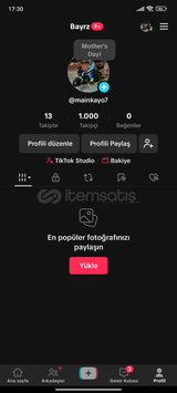 Tiktok 1 k lık hesap