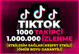 ⭐TİKTOK 1000 TAKİPÇİ + 1M İZLENME | GARANTİLİ⭐