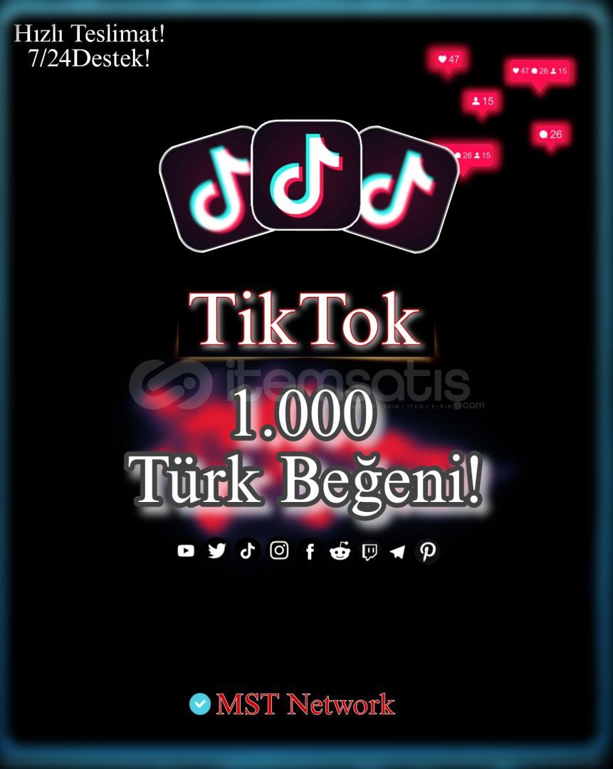 TikTok 1.000 Türk Beğeni!  TikTok 1.000 Türk Beğeni!