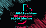 Tiktok 10.000izlenme 1000 kaydetme 100 paylaşım