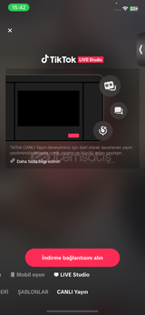 Tiktok 1100 takipçili live studo açık hesap.