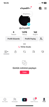 Tiktok 1100 takipçili live studo açık hesap.