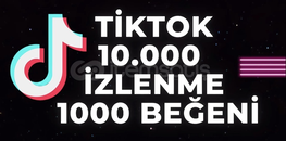 Tiktok 1k takipçi+ 10k izlenme + 1k beğeni 