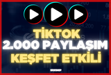 ⭐Tiktok +2000 Paylaşım⭐