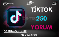 ⭐ TikTok 250 Özel Global Yorum [Garanti]⭐