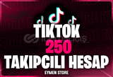 ⭐TİKTOK 250 TAKİPÇİLİ HESAP [Mail Teslim]
