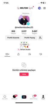 Tiktok 2500 takipçili live studo açık hesap