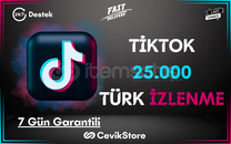 ⭐TikTok 25.000 Türk İzlenme [Garanti]⭐