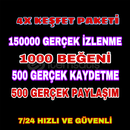 Tiktok 4X KEŞFET ETKİLİ PAKET + HIZLI