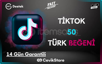 ⭐TikTok 50 Türk Beğeni [Garanti]⭐