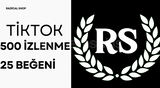 TİKTOK 500 İZLENME VE 25 BEĞENİ