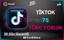 ⭐ TikTok 75 Özel Türk Yorum [Garanti]⭐