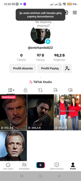 TİKTOK 97K HESAP + 98 k beğeni 