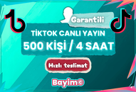 TİKTOK CANLI YAYIN 500 KİŞİ & 4 SAAT / GARANTİLİ