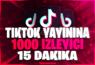 TikTok Yayınına 1.000 İzleyici (15 Dakika)