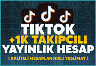 TİKTOK YAYINLIK 1000 TAKİPÇİLİ HESAP