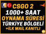 TR⭐️1000+ SAAT CS:GO2⭐️FACEİT HAZIR+ İLK MAİL✅