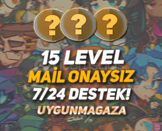 TR - 15 LEVEL - MAİL ONAYSIZ - ELLE KASILMIŞ! TR - 15 LEVEL - MAİL ONAYSIZ - ELLE KASILMIŞ!