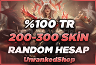 TR 200-300 SKİN LOL RANDOM HESAPLAR