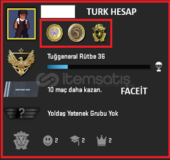 TR 3 MADALYA / 359 SAAT / PRIME / FACEİT TR 3 MADALYA / 359 SAAT / PRIME / FACEİT