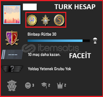 TR 3 MADALYA / 461 SAAT / PRİME / FACEİT TR 3 MADALYA / 461 SAAT / PRİME / FACEİT