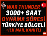 TR⭐️3000+ SAAT WAR THUNDER STEAM⭐️İLK MAİL✅