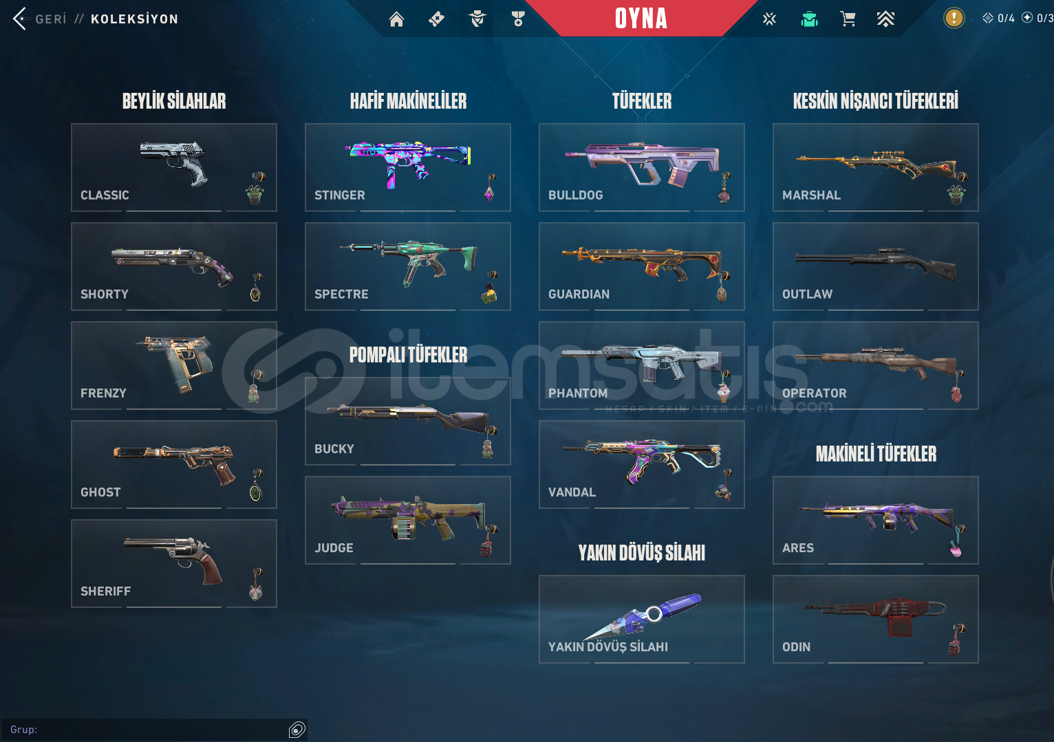 TR / 9 BIÇAK + 11 VANDAL + 10 PHANTOM FULL+FULL TR / 9 BIÇAK + 11 VANDAL + 10 PHANTOM FULL+FULL