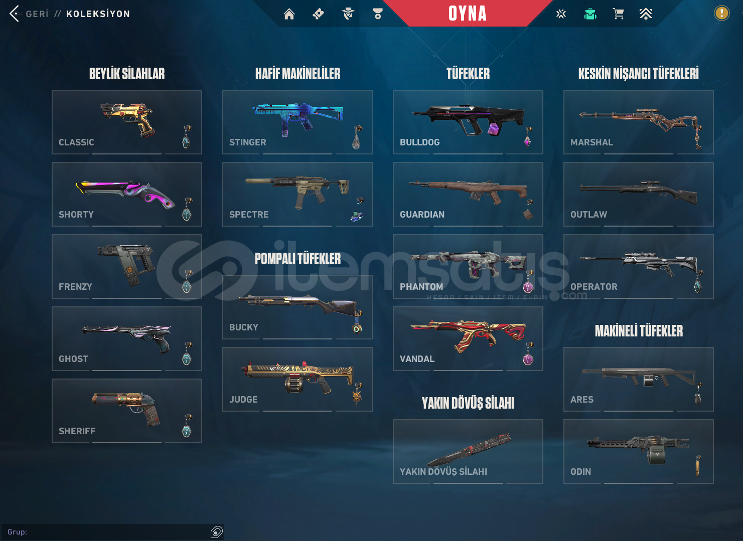 TR / ARCANE SHERİF + 12 VANDAL + 12 PHANTOM TR / ARCANE SHERİF + 12 VANDAL + 12 PHANTOM