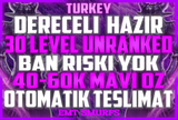 ✨TR BAN RİSKSİZ! DERECELİ HAZIR 40-60K MAVİÖZ