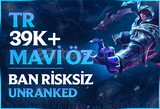 ⭐TR DERECELİ HAZIR +40K MAVİ ÖZ 30 LV UNRANKED⭐