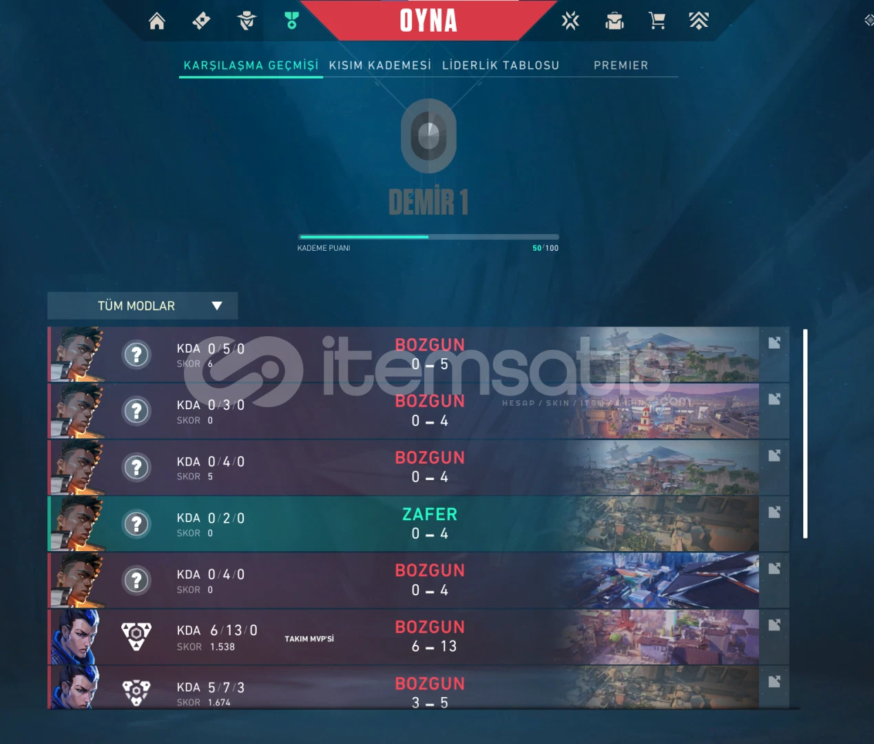 TR - DEMİR 1 - MAİL DEĞİŞEN - ULTRA DÜŞÜK MMR ! TR - DEMİR 1 - MAİL DEĞİŞEN - ULTRA DÜŞÜK MMR !