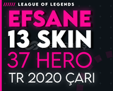 TR EFSANE 13 SKIN 37 HERO 44LVL 2020 ÇARI -G456
