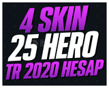 TR EFSANE 4 SKIN 25 HERO 34LVL 2020 ÇAR -G473
