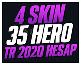 TR EFSANE 4 SKIN 35 HERO 51LVL 2020 ÇAR -G472
