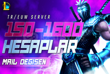 ⭐TR/EUW | 150-1600 SKİN MAİL DEĞİŞEN LOL HESAP