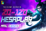 ⭐TR/EUW | 20-120 SKİN MAİL DEĞİŞEN LOL HESAP