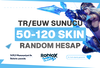 TR/EUW | 50-850 Skin LOL Hesap | Oto Teslimat