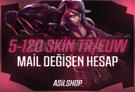 ⭐ TR/EUW - LOL 5-120 SKİN MAİL DEĞİŞEN HESAP ⭐